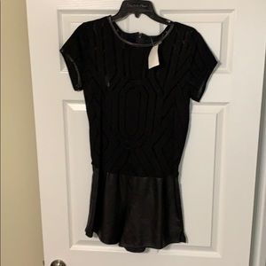 Black Lace and Leather Jumpsuit